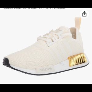 Authentic ADIDAS NMD_R1 SHOES sneakers 6 off white and metallic gold (worn once)